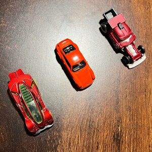 Hot Wheels Red and Orange Toy Car Trio